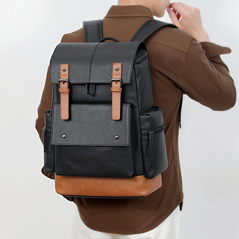 Leather Backpack Vintage - Ransel Kulit Pria Vintage Baru Kapasitas